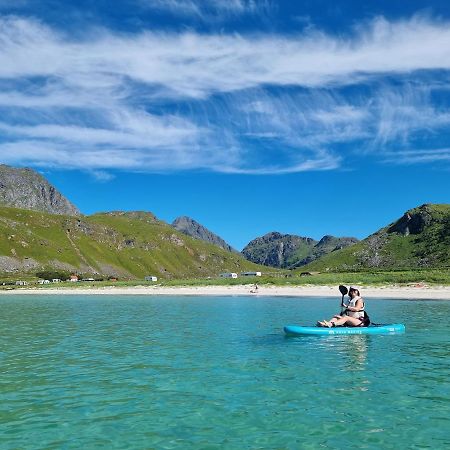 Feriehus Med Flott Havutsikt Ved Hauklandstranden Leknes Exterior foto