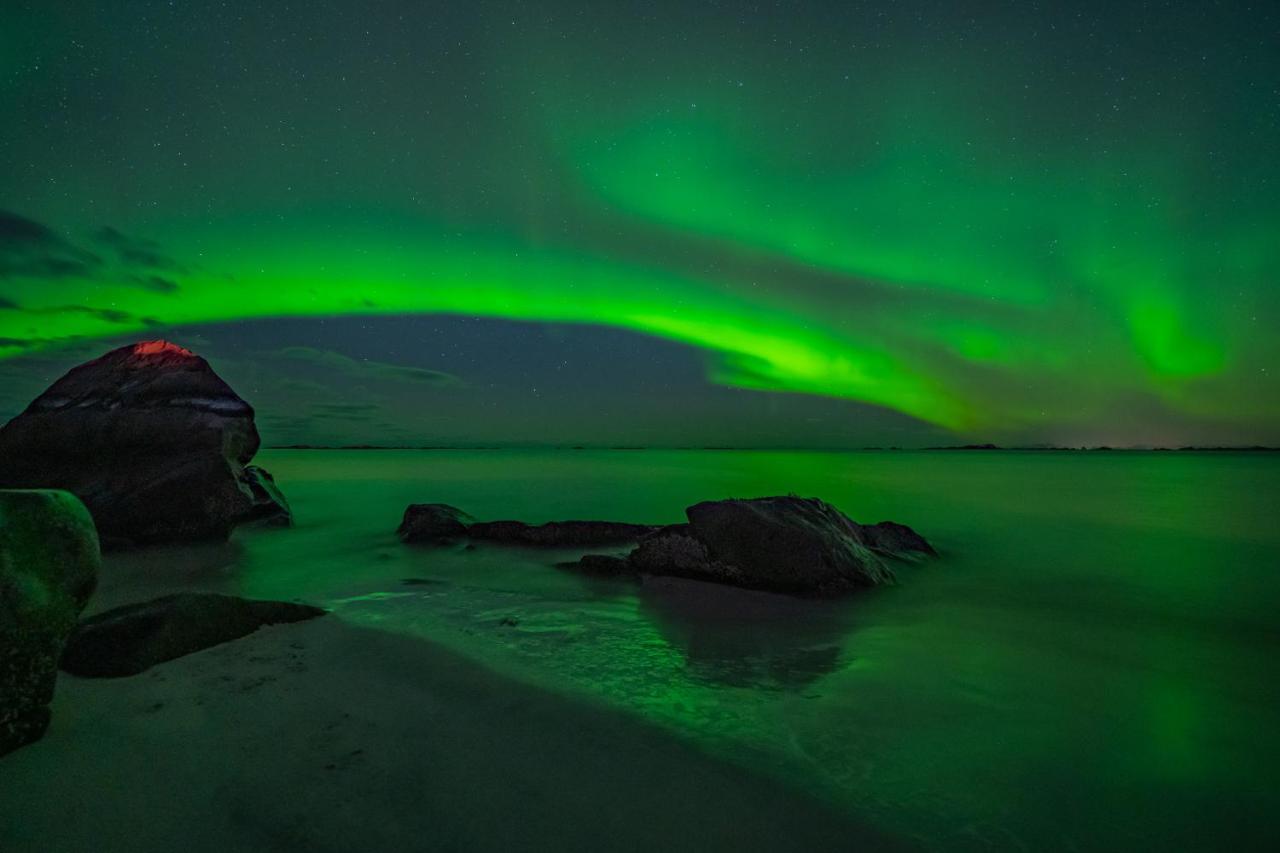 Feriehus Med Flott Havutsikt Ved Hauklandstranden Leknes Exterior foto