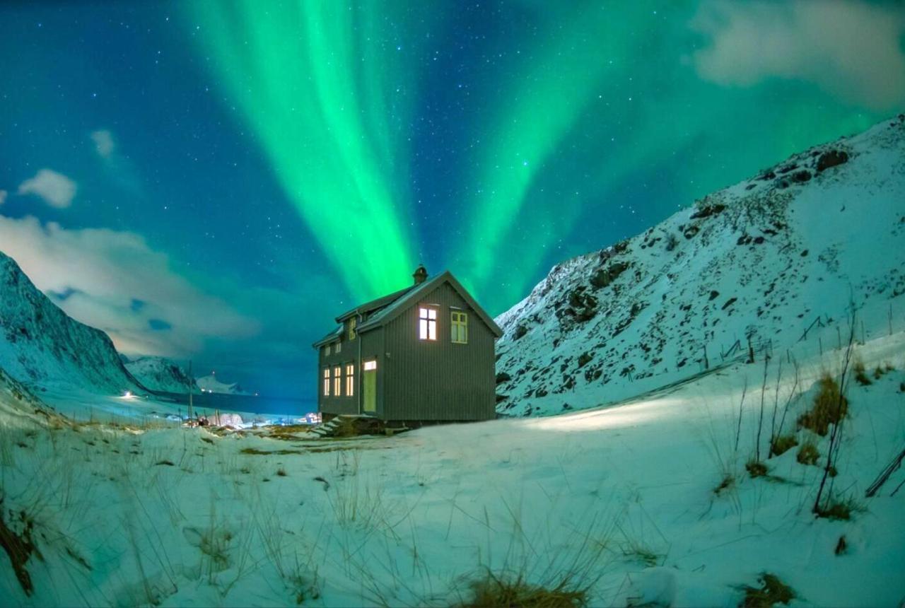 Feriehus Med Flott Havutsikt Ved Hauklandstranden Leknes Exterior foto